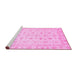 Sideview of Machine Washable Oriental Pink Modern Rug, wshabs4043pnk