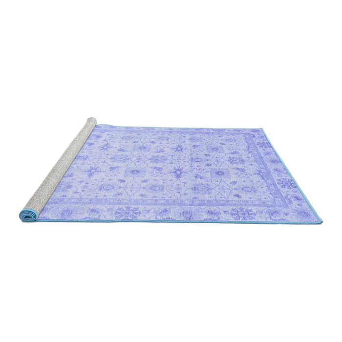 Sideview of Machine Washable Oriental Blue Modern Rug, wshabs4043blu