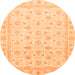 Round Oriental Orange Modern Rug, abs4043org