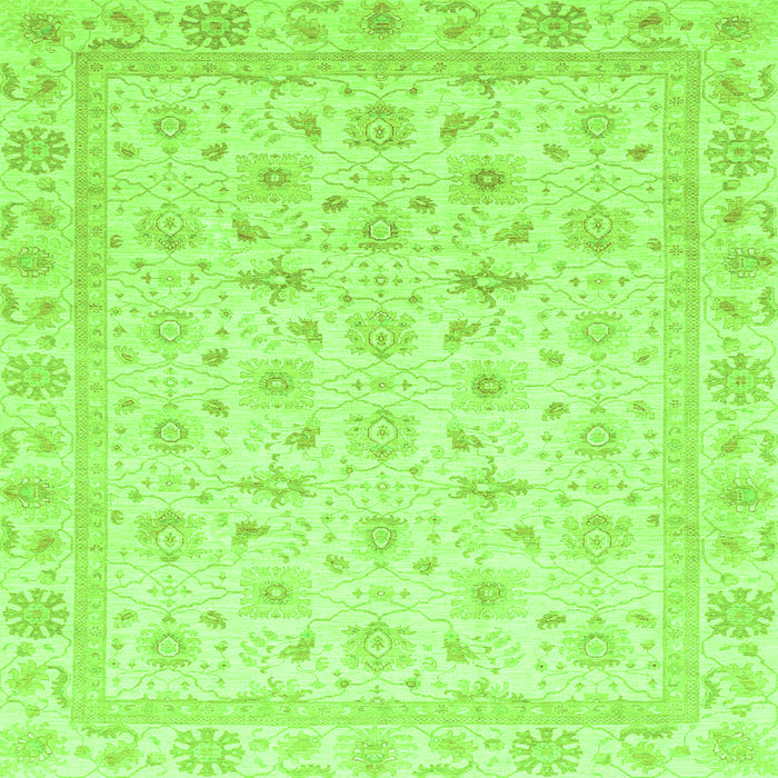 Square Machine Washable Oriental Green Modern Area Rugs, wshabs4043grn