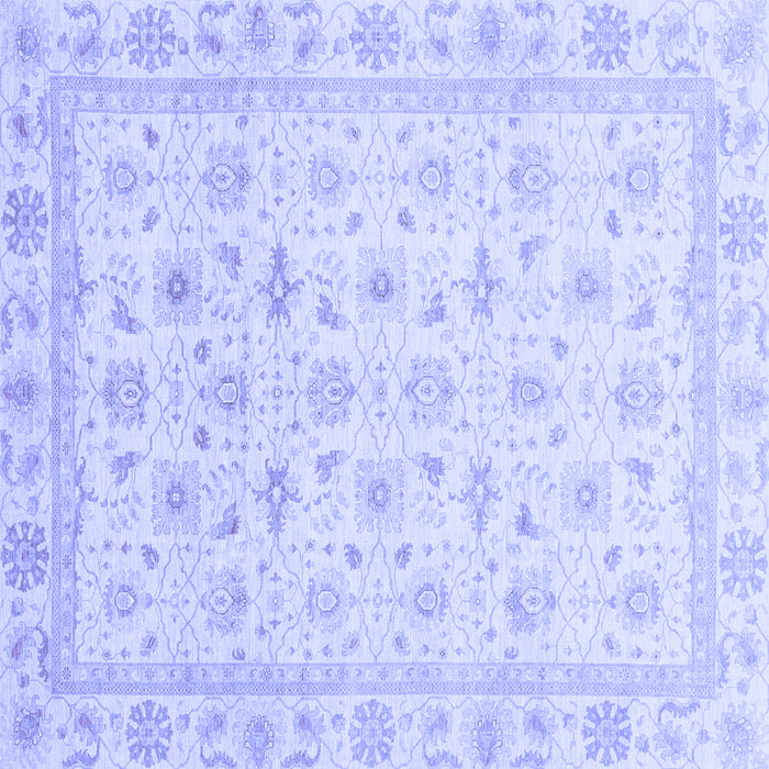 Square Machine Washable Oriental Blue Modern Rug, wshabs4043blu