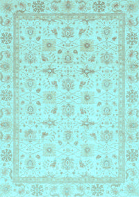 Oriental Light Blue Modern Rug, abs4043lblu