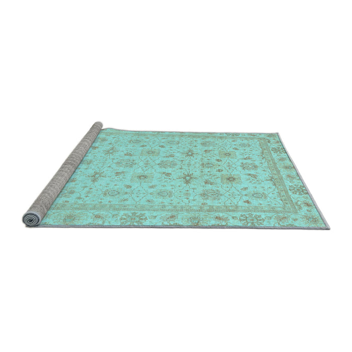 Sideview of Machine Washable Oriental Light Blue Modern Rug, wshabs4043lblu
