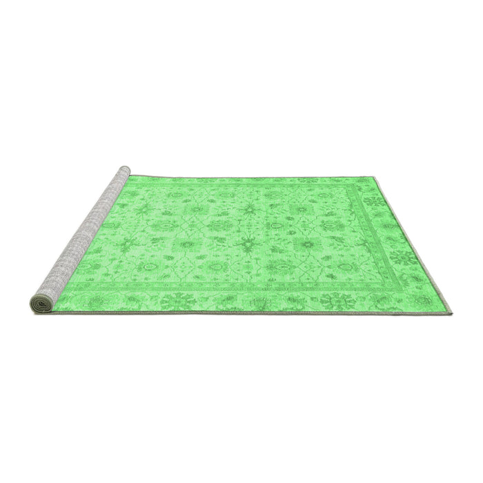 Sideview of Machine Washable Oriental Emerald Green Modern Area Rugs, wshabs4043emgrn