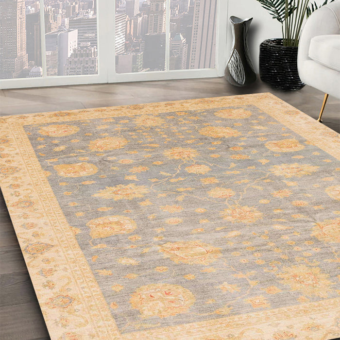 Machine Washable Abstract Brown Sugar Brown Rug in a Family Room, wshabs4044