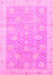 Machine Washable Oriental Pink Modern Rug, wshabs4044pnk