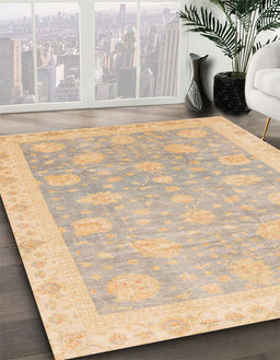 Abstract Brown Oriental Rug in Family Room, abs4044