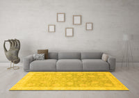 Machine Washable Oriental Yellow Modern Rug, wshabs4044yw