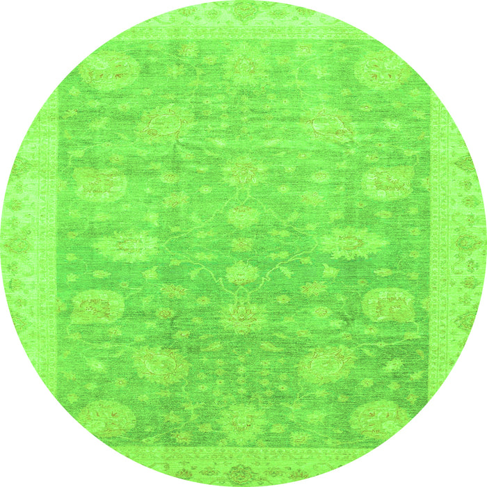 Round Oriental Green Modern Rug, abs4044grn