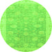 Round Oriental Green Modern Rug, abs4044grn