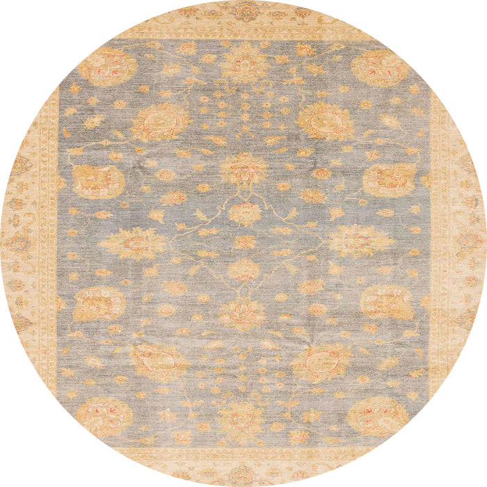 Round Abstract Brown Oriental Rug, abs4044