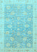 Machine Washable Oriental Light Blue Modern Rug, wshabs4044lblu