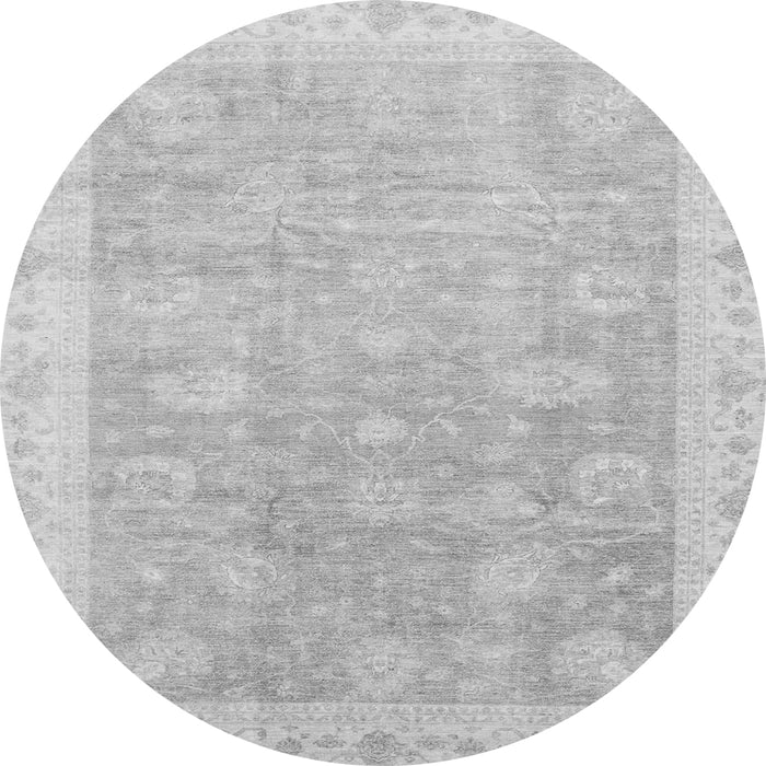 Round Machine Washable Oriental Gray Modern Rug, wshabs4044gry