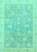 Machine Washable Oriental Turquoise Modern Area Rugs, wshabs4044turq