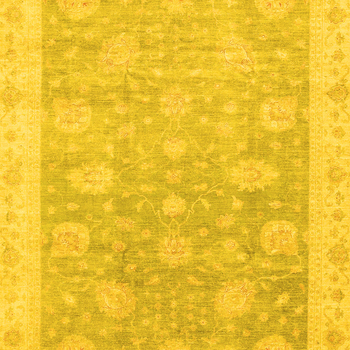 Machine Washable Oriental Yellow Modern Rug, wshabs4044yw