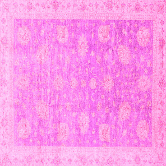 Square Machine Washable Oriental Pink Modern Rug, wshabs4044pnk