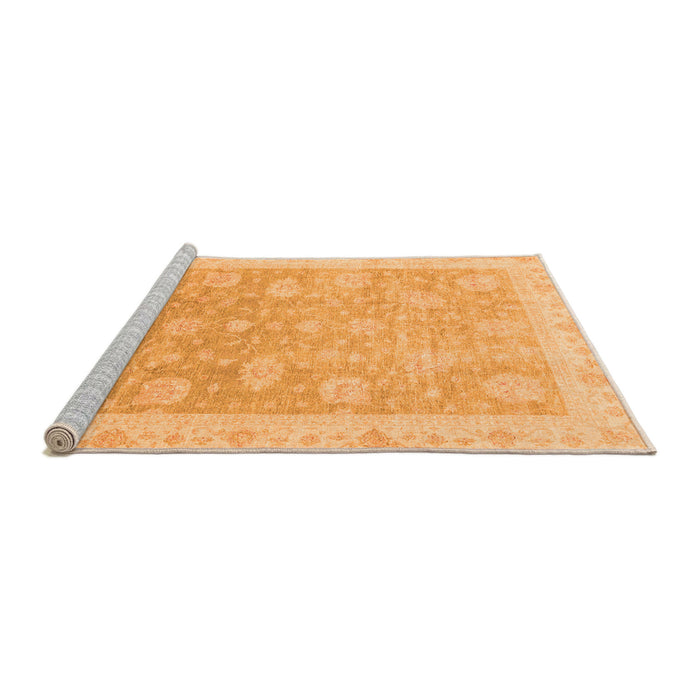 Sideview of Machine Washable Oriental Orange Modern Area Rugs, wshabs4044org