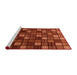 Sideview of Machine Washable Abstract Orange Red Rug, wshabs4045