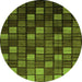 Round Oriental Green Modern Rug, abs4045grn