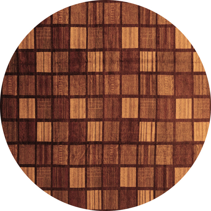 Round Machine Washable Oriental Brown Modern Rug, wshabs4045brn