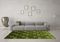 Machine Washable Oriental Green Modern Rug, wshabs4045grn