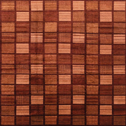 Square Abstract Orange Red Oriental Rug, abs4045