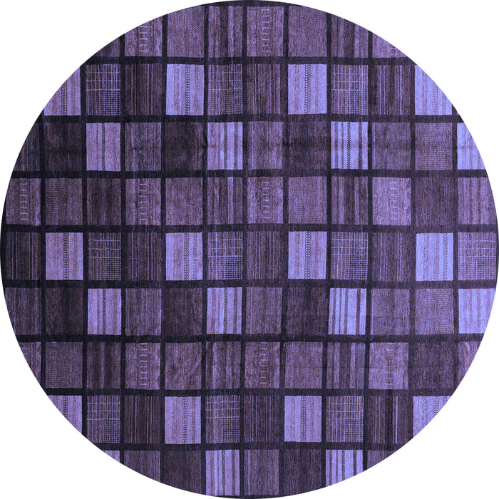 Round Machine Washable Oriental Blue Modern Rug, wshabs4045blu