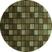 Round Oriental Turquoise Modern Rug, abs4045turq