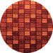 Round Oriental Orange Modern Rug, abs4045org