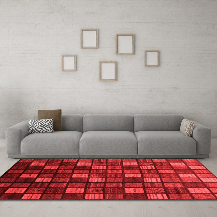 Modern Red Washable Rugs