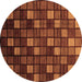 Round Oriental Brown Modern Rug, abs4045brn