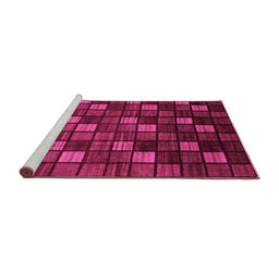 Sideview of Machine Washable Oriental Pink Modern Rug, wshabs4045pnk