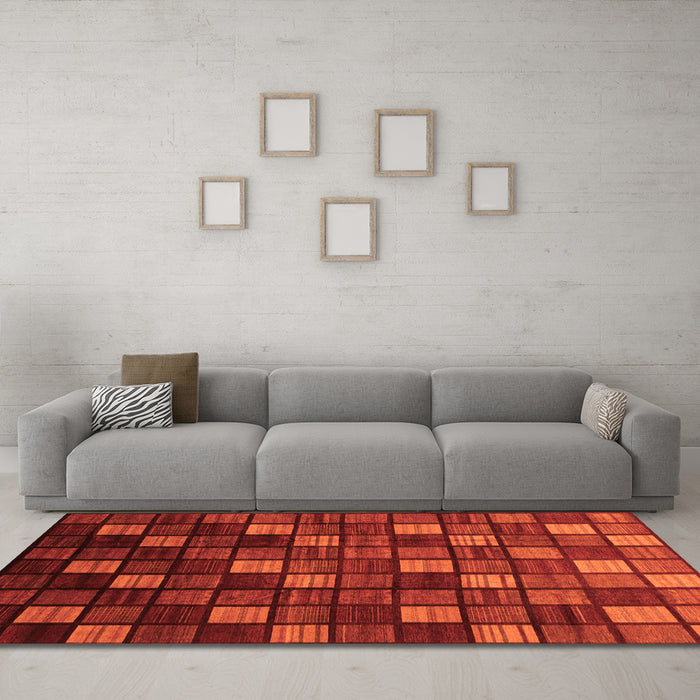 Machine Washable Oriental Orange Modern Area Rugs in a Living Room, wshabs4045org