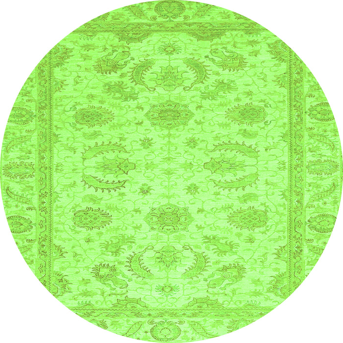 Round Oriental Green Modern Rug, abs4046grn