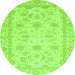 Round Oriental Green Modern Rug, abs4046grn