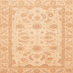 Square Machine Washable Abstract Orange Rug, wshabs4046
