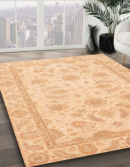 Abstract Orange Oriental Rug in Family Room, abs4046