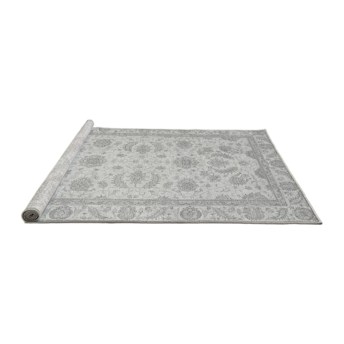 Sideview of Machine Washable Oriental Gray Modern Rug, wshabs4046gry