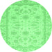 Round Oriental Emerald Green Modern Rug, abs4046emgrn