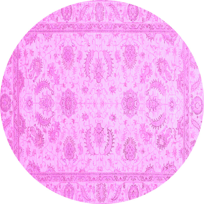 Round Machine Washable Oriental Purple Modern Area Rugs, wshabs4046pur