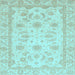 Square Oriental Light Blue Modern Rug, abs4046lblu