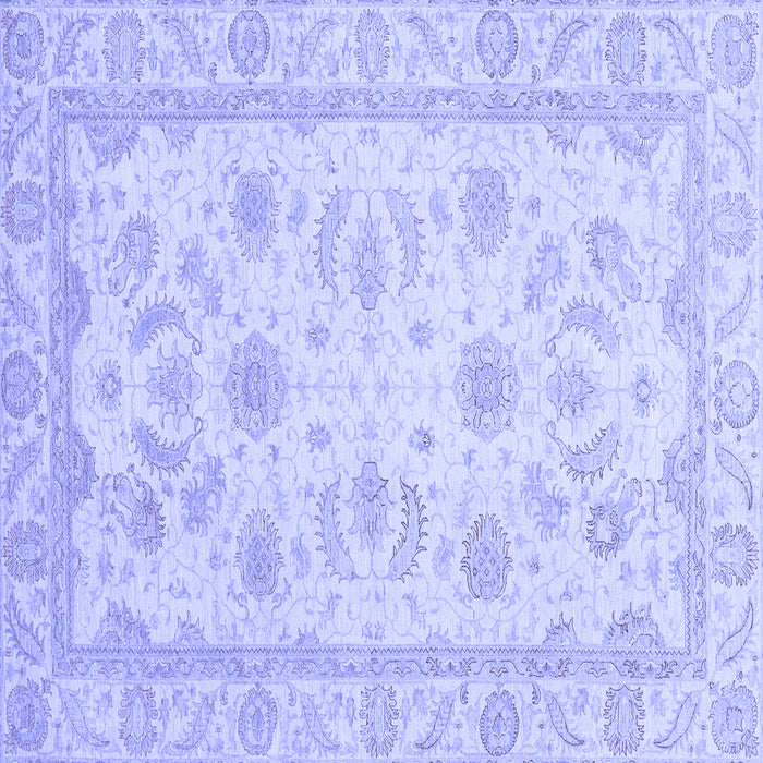 Square Machine Washable Oriental Blue Modern Rug, wshabs4046blu