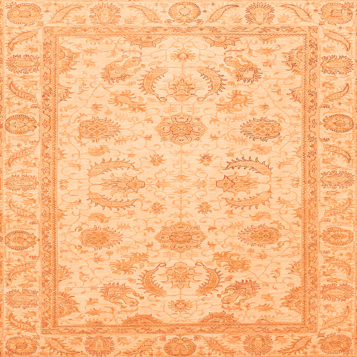 Square Machine Washable Oriental Orange Modern Area Rugs, wshabs4046org