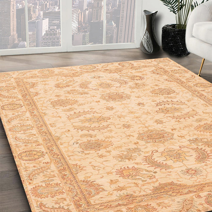 Machine Washable Abstract Orange Rug in a Family Room, wshabs4046