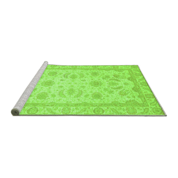 Sideview of Machine Washable Oriental Green Modern Area Rugs, wshabs4046grn
