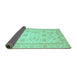 Sideview of Oriental Turquoise Modern Rug, abs4046turq