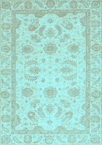 Oriental Light Blue Modern Rug, abs4046lblu