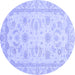 Round Oriental Blue Modern Rug, abs4046blu