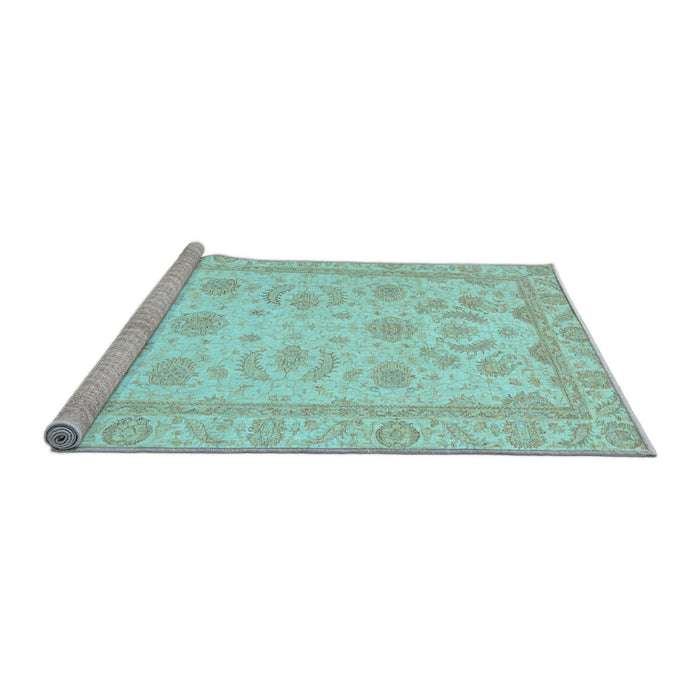 Sideview of Machine Washable Oriental Light Blue Modern Rug, wshabs4046lblu