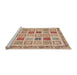 Sideview of Machine Washable Abstract Rust Pink Rug, wshabs4047